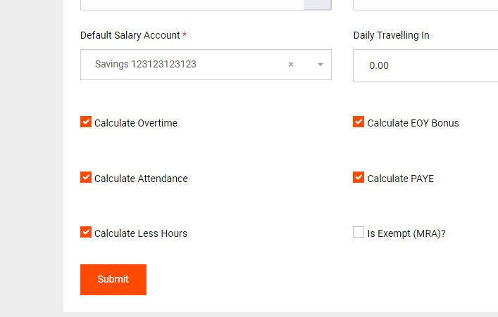 Add Employee Bank Account as Default