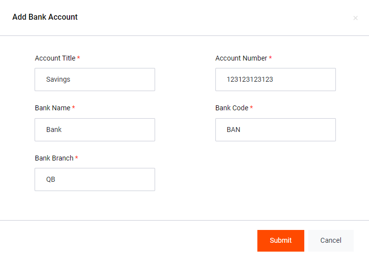 Add Employee Bank Account